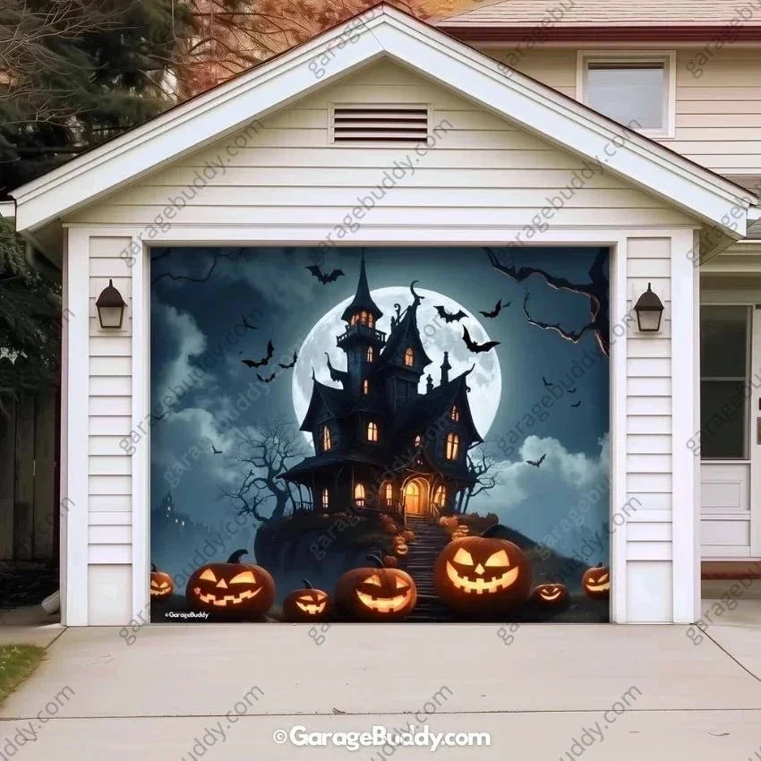 Haunted House | Halloween Garage Door Cover