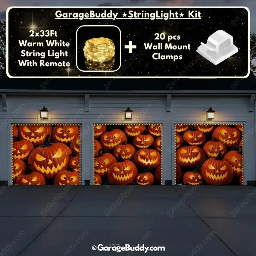 Pumpkin Parade (Glow)  | Halloween Garage Door Cover