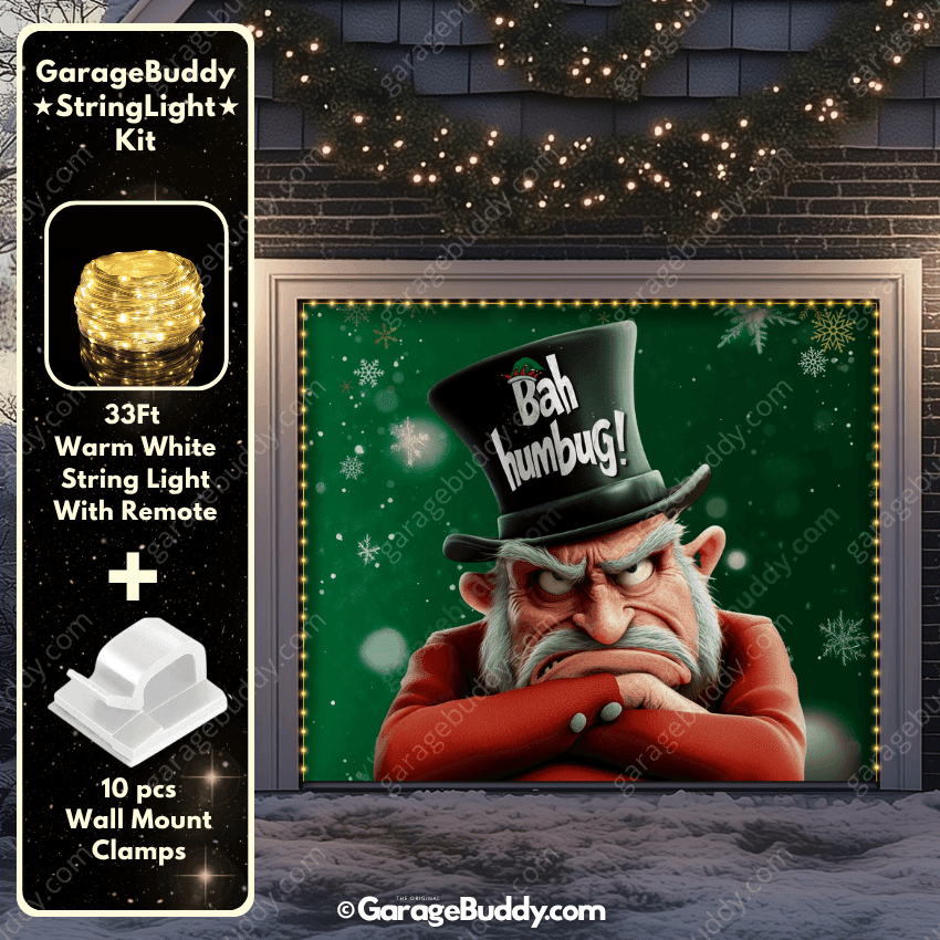 Bah Humbug | Christmas Garage Door Cover