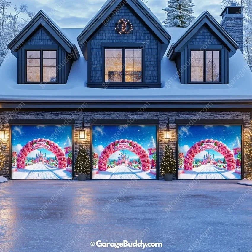 Candy World | Christmas Garage Door Cover