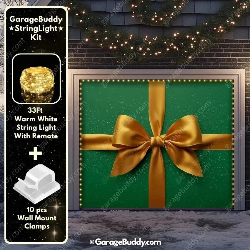 Gift Wrap (Green) | Christmas Garage Door Cover