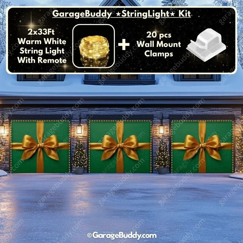 Gift Wrap (Green) | Christmas Garage Door Cover