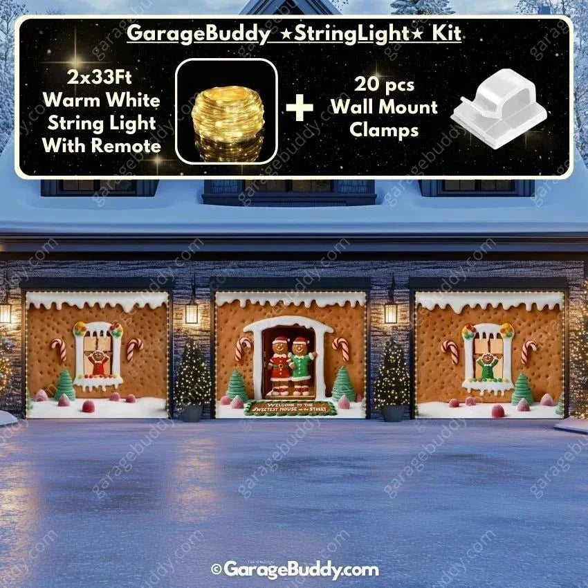 Gingerbread Family | Christmas Garage Door Cover