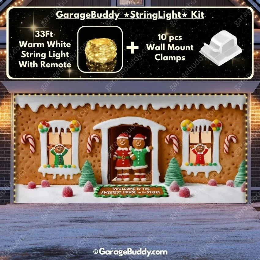 Gingerbread Family | Christmas Garage Door Cover
