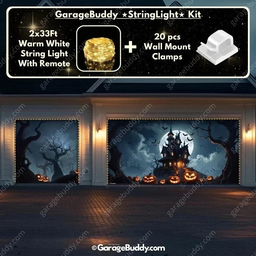 Haunted House (Glow) | Halloween Garage Door Cover