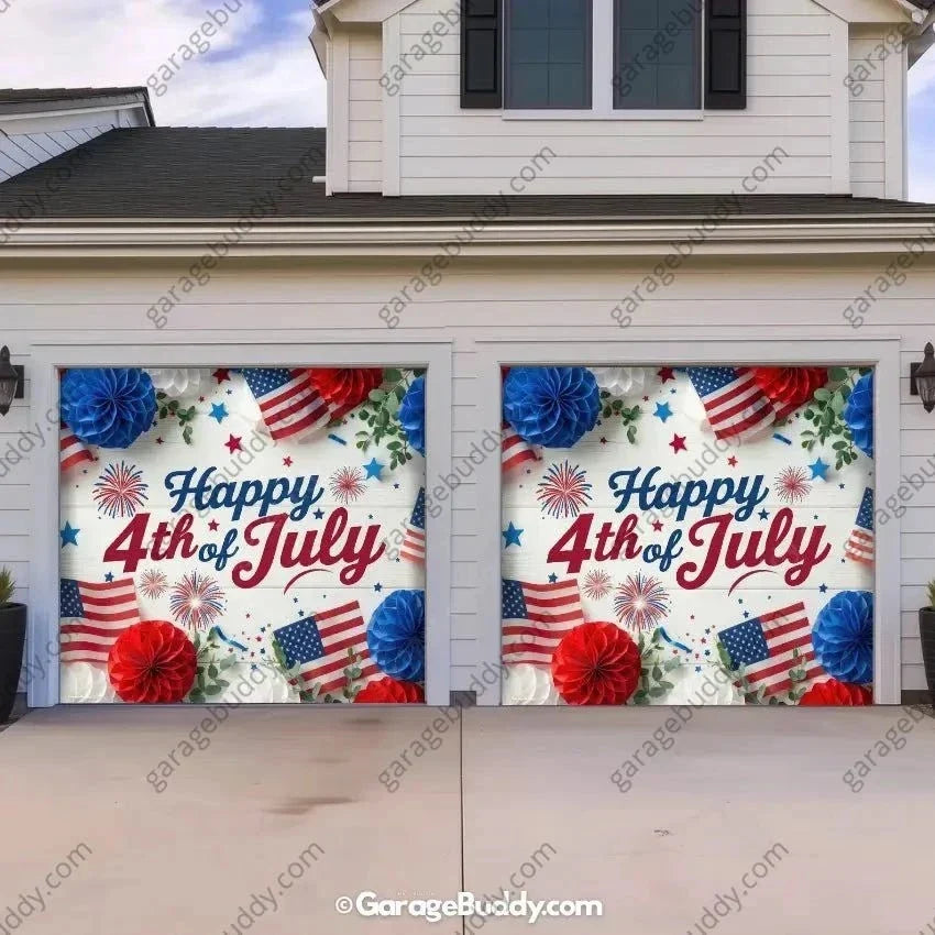 Happy 4th of July | Patriotic Garage Door Cover