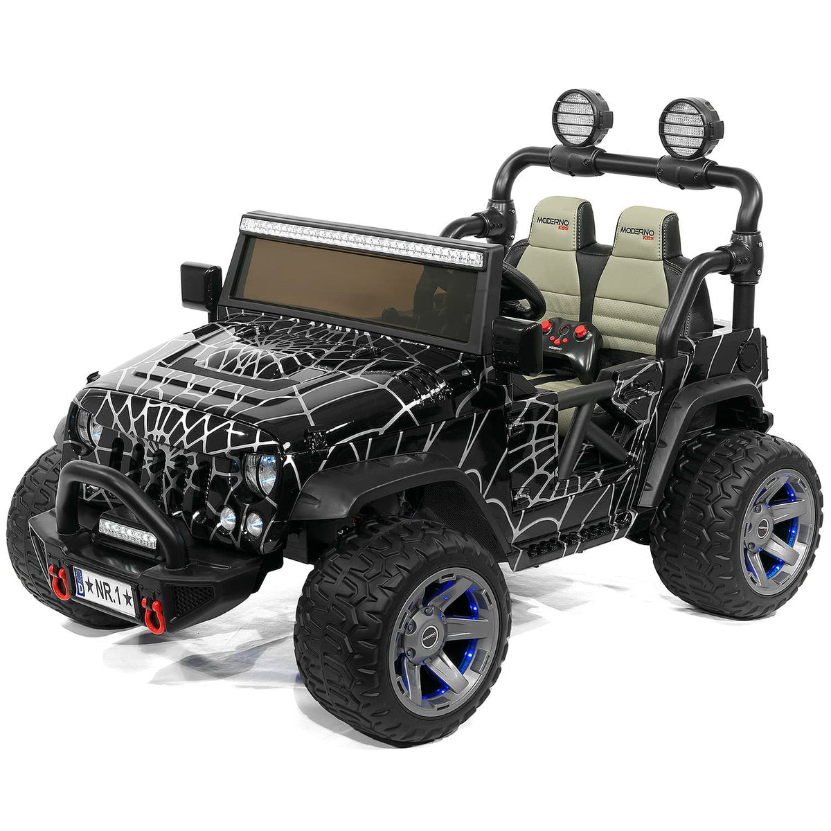 Trail Explorer 24V Kids Ride-On Car Truck with R/C Parental Remote | Spider Black