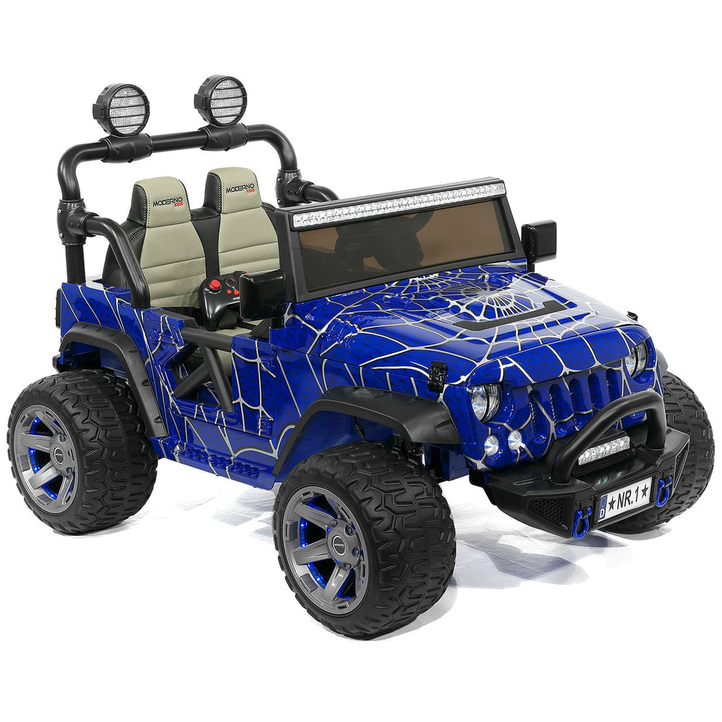Trail Explorer 24V Kids Ride-On Car Truck with R/C Parental Remote | Spider Blue