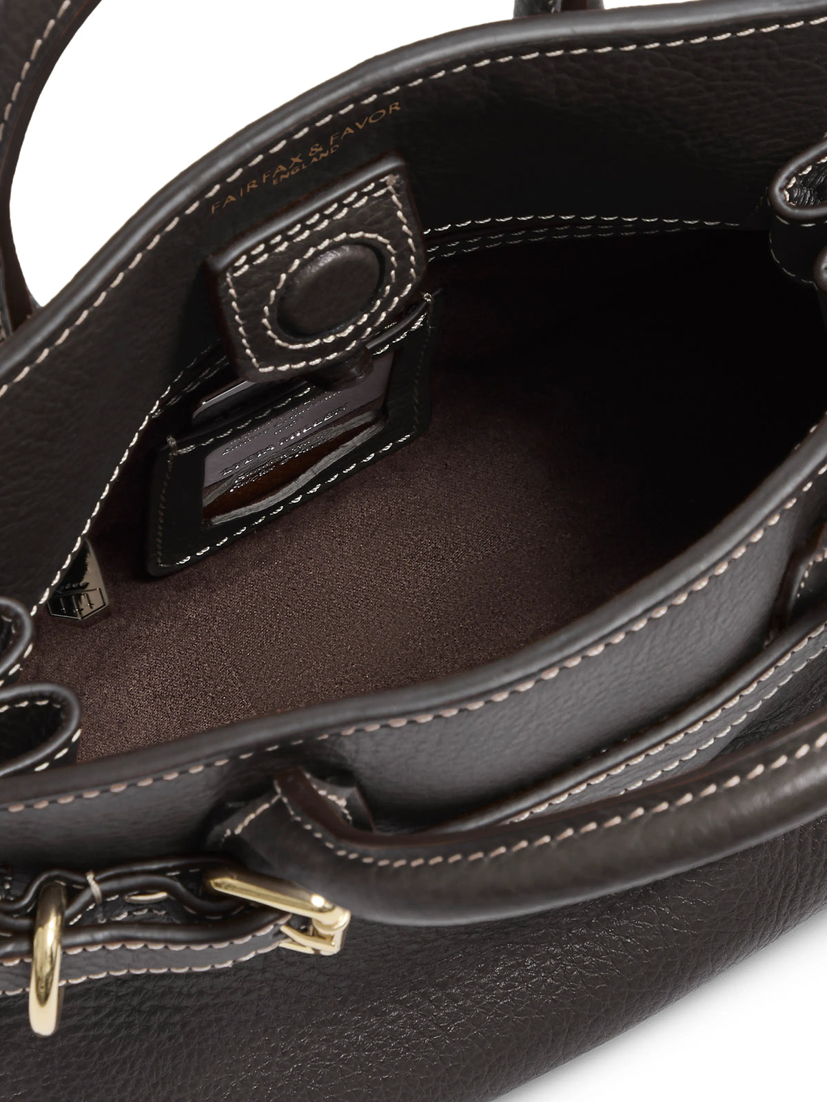 Town & Country Collection - Micro Top Handle Bag - Choc Pebbled Leather
