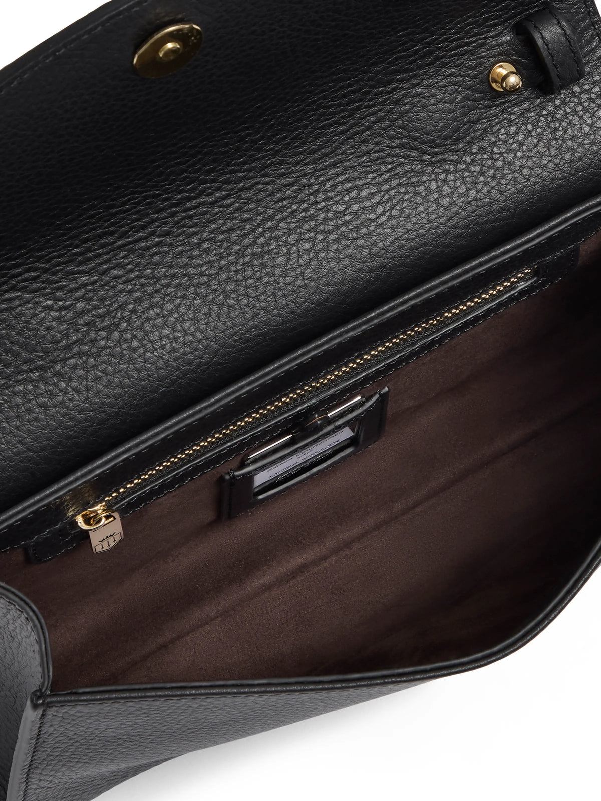 Town & Country - Clutch Bag - Black Pebbled Leather