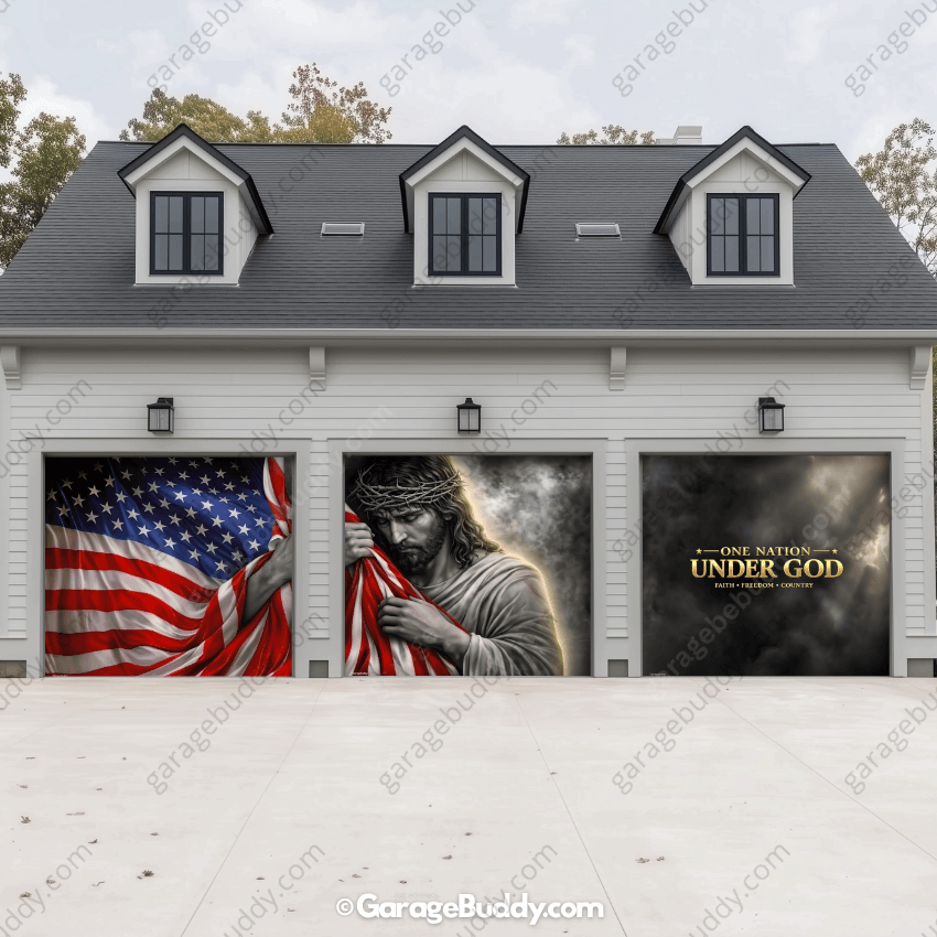 One Nation Under God | Patriotic Garage Door Cover