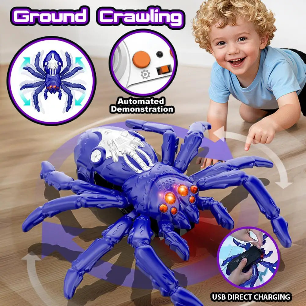 Spider Gecko Remote-Controlled Toy Wall Climbing Robot Rc Car With Led Eyes Animal Bionic Toy Electric Kid Halloween Toy gifts