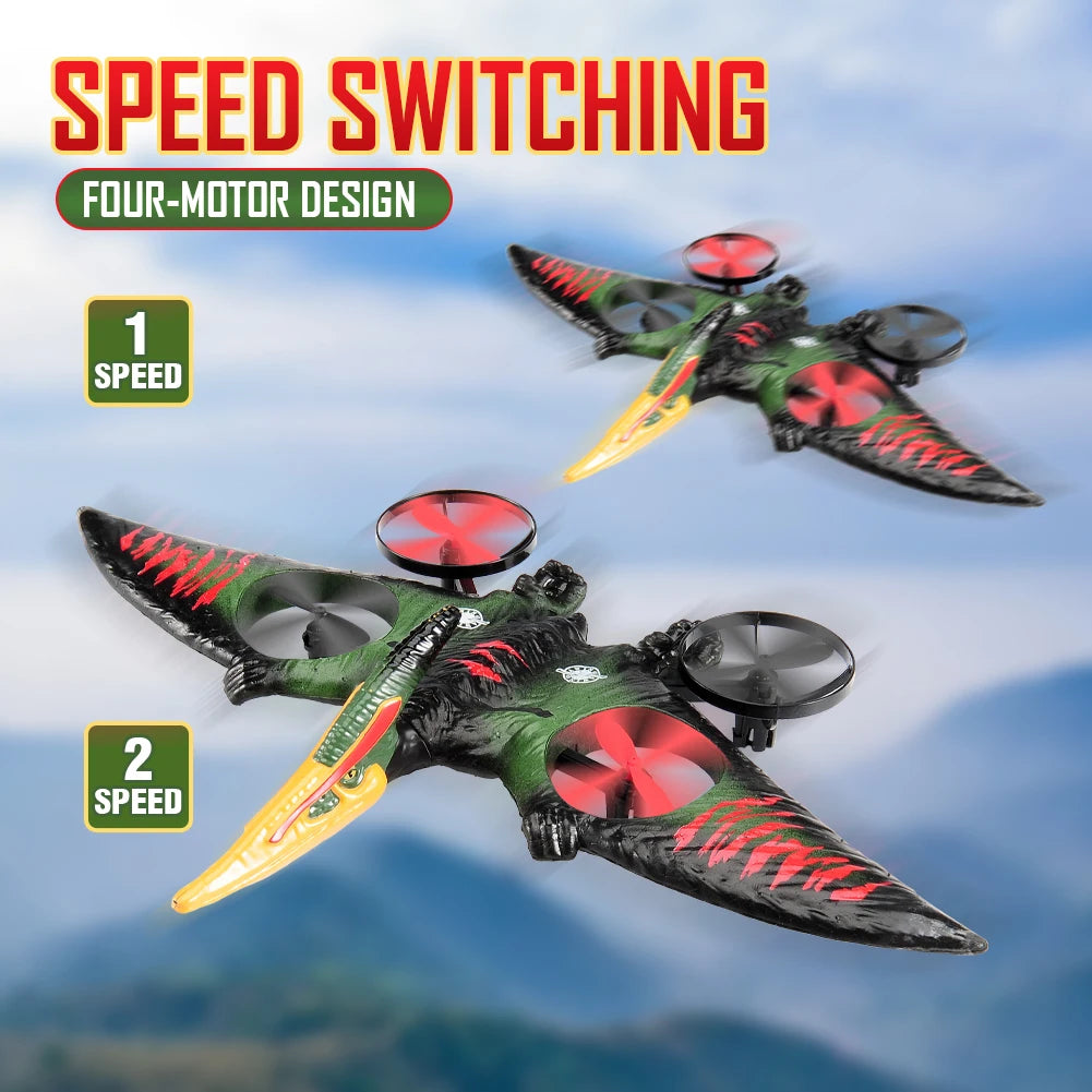 RC Plane Pterosaur 2.4G 6-Axis Gyro EPP Foam RC Aircraft With Led Light One Key Take Off 360 Rotation RC Glider Flying Toys