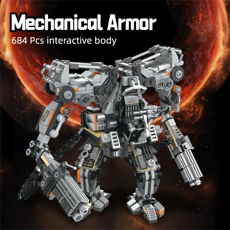 Science Fiction Armored Robot Mecha Action Building Blocks Adult MOC Bricks Toys for Boys Christmas Gift Desktop Decoration