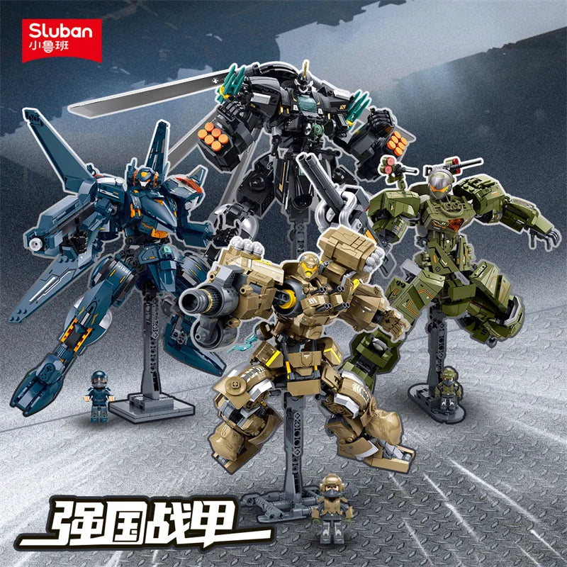 Sluban Military Robot Drive Model Science Fiction Future Wars Armed Support Building Blocks Educational Toy for Children