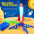 Kids LED Light Up Air Stomp Rocket Toy Outdoor Launcher Step Launch Sky Rocket with Foam Tip for Children Interactive Game Gift
