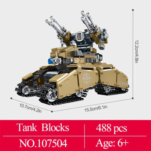 488pcs Ammunition Shower Tank Building Blocks, Kids DIY Toys, Desk Decoration, Small Particle Model Assembly Bricks