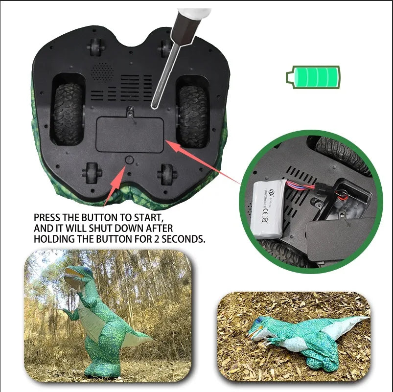RC Inflatable Dinosaur Toy Car 4CH Remote Control 30m Range