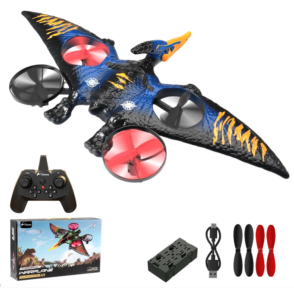 RC Plane Pterosaur 2.4G 6-Axis Gyro EPP Foam RC Aircraft With Led Light One Key Take Off 360 Rotation RC Glider Flying Toys