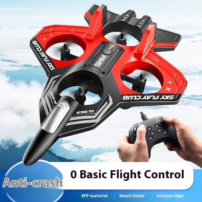 EPP Foam RC Plane with Cool LED Lights | 360° Flip Stunt | One-Key Start | 2.4G 4CH Remote Control | Best Gift for Kids Boys