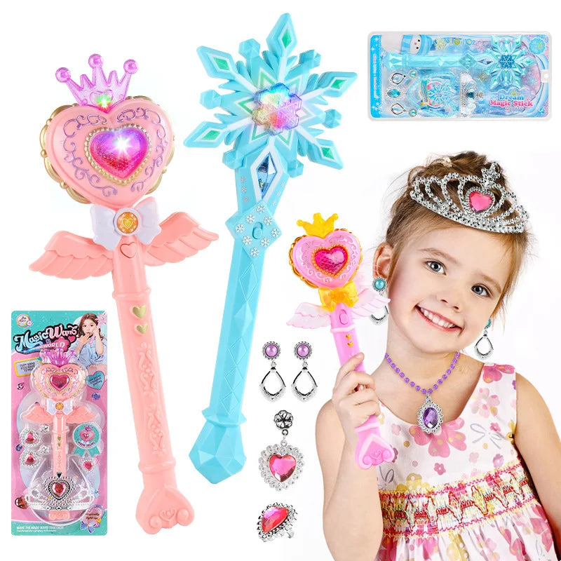 Girls Toys Makeup Set Light Music Snowflake Fairy Magic Wand Girls Play House Decorations Luminous Kids Toys for Girls Gift - AliExpress