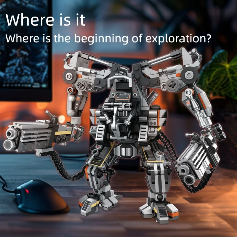 Science Fiction Building Blocks Action Robot Mecha MOC Bricks Toys Christmas Gifts for Boys Adult Children Desktop Decoration