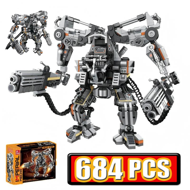 Science Fiction Armored Robot Mecha Action Building Blocks Adult MOC Bricks Toys for Boys Christmas Gift Desktop Decoration