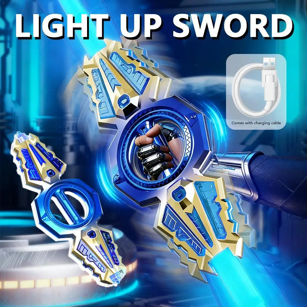 Double-edged Flame Rotating Lightsaber Super Cool Gift Toy With Colorful Lightscool Sound Effects Boy Gift Toy