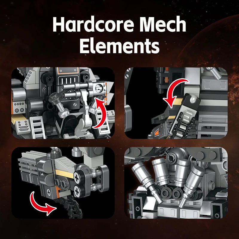 Science Fiction Building Blocks Action Robot Mecha Bricks MOC Toys Christmas Gifts Set Adult Desktop Decoration