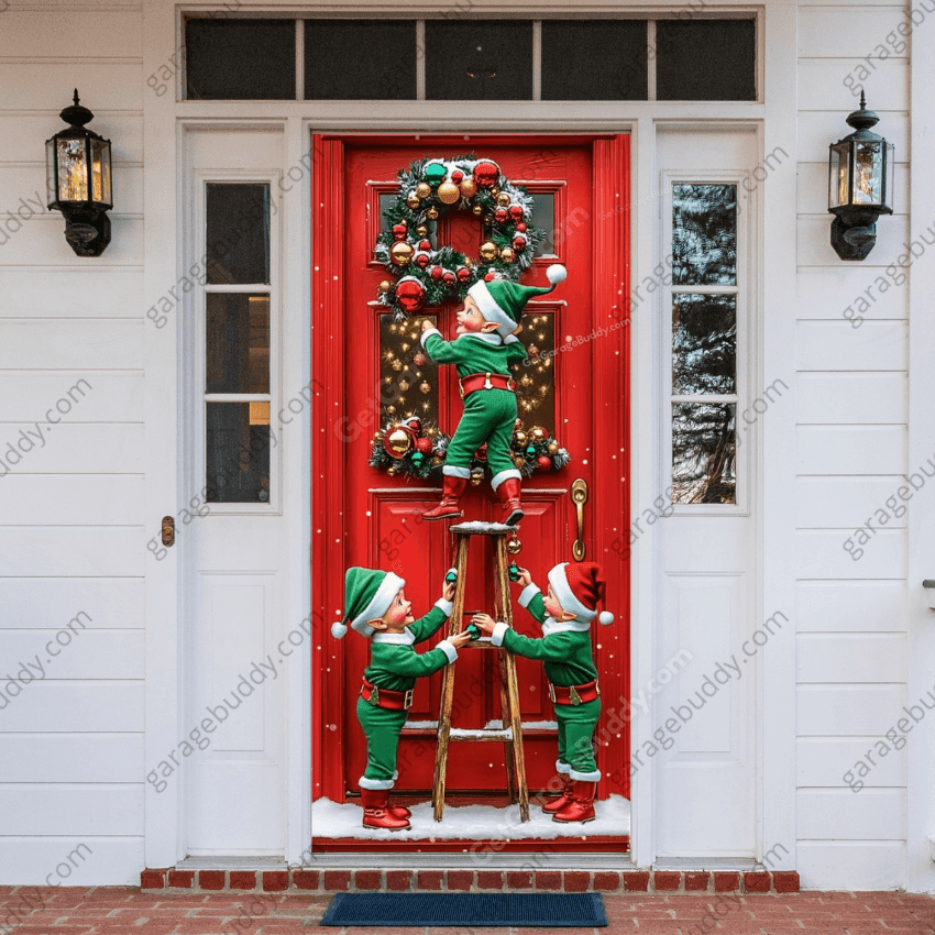 Santa's Elves | Christmas Front Door Cover