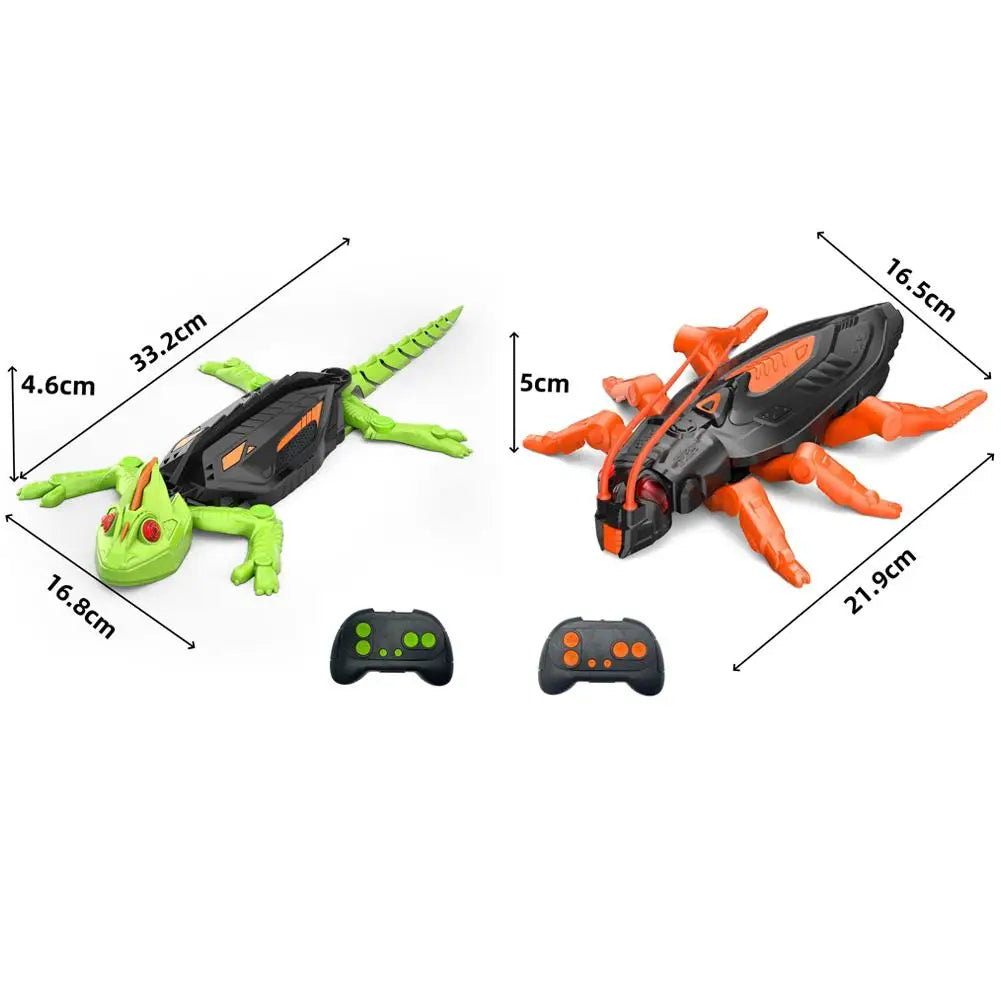 Creative Cockroach Spider Gecko Simulation Crawling Toy Kids Wall Climbing Chameleon Charging Halloween Prank Toy Gifts
