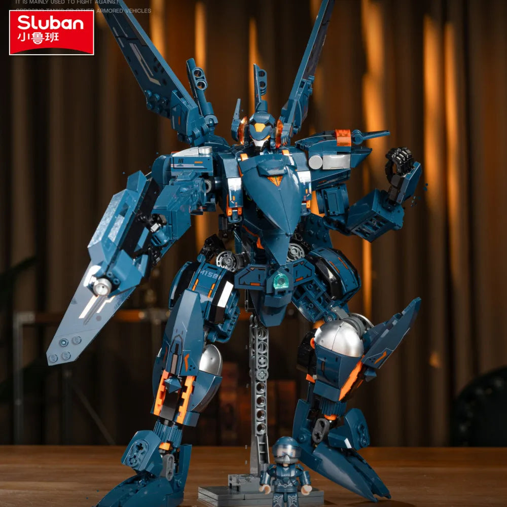 Sluban Military Robot Drive Model Science Fiction Future Wars Armed Support Building Blocks Educational Toy for Children