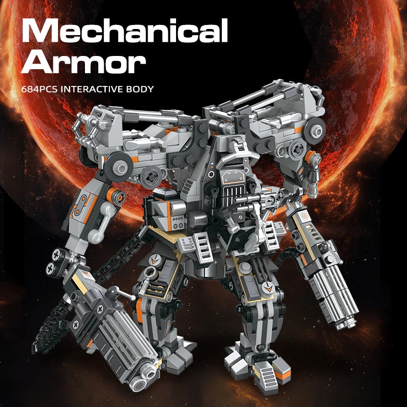 Science Fiction Building Blocks Action Robot Mecha Bricks MOC Toys Christmas Gifts Set Adult Desktop Decoration