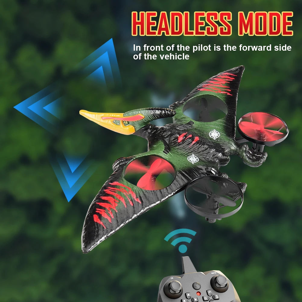 RC Plane Pterosaur 2.4G 6-Axis Gyro EPP Foam RC Aircraft With Led Light One Key Take Off 360 Rotation RC Glider Flying Toys
