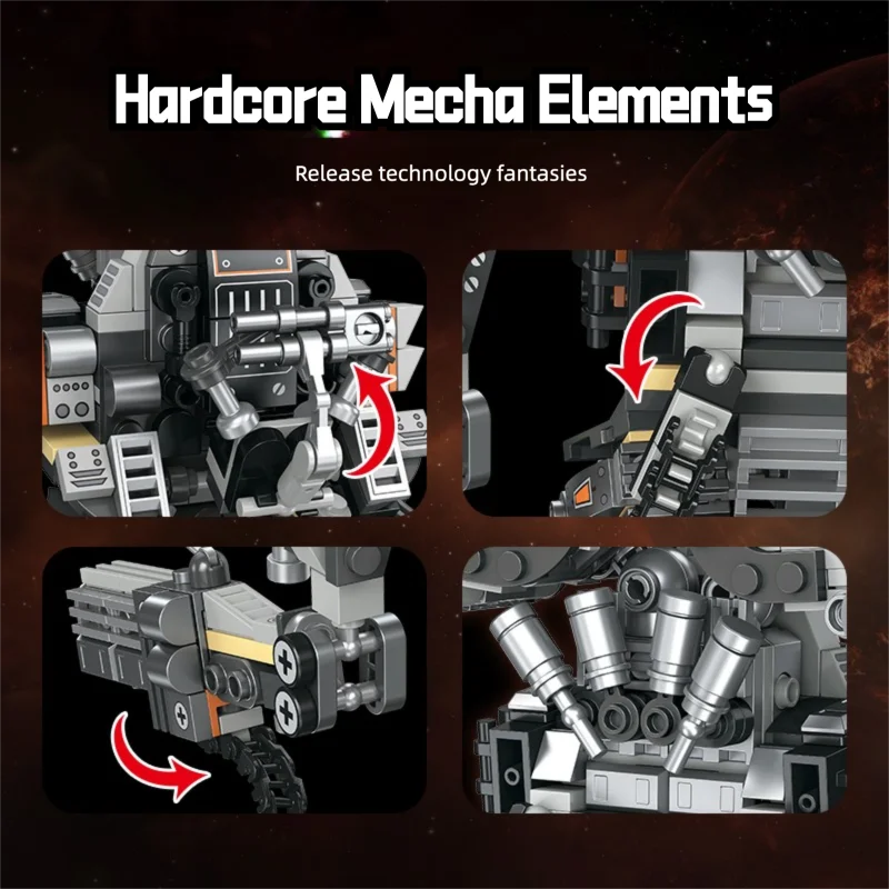 Science Fiction Building Blocks Action Robot Mecha MOC Bricks Toys Christmas Gifts for Boys Adult Children Desktop Decoration