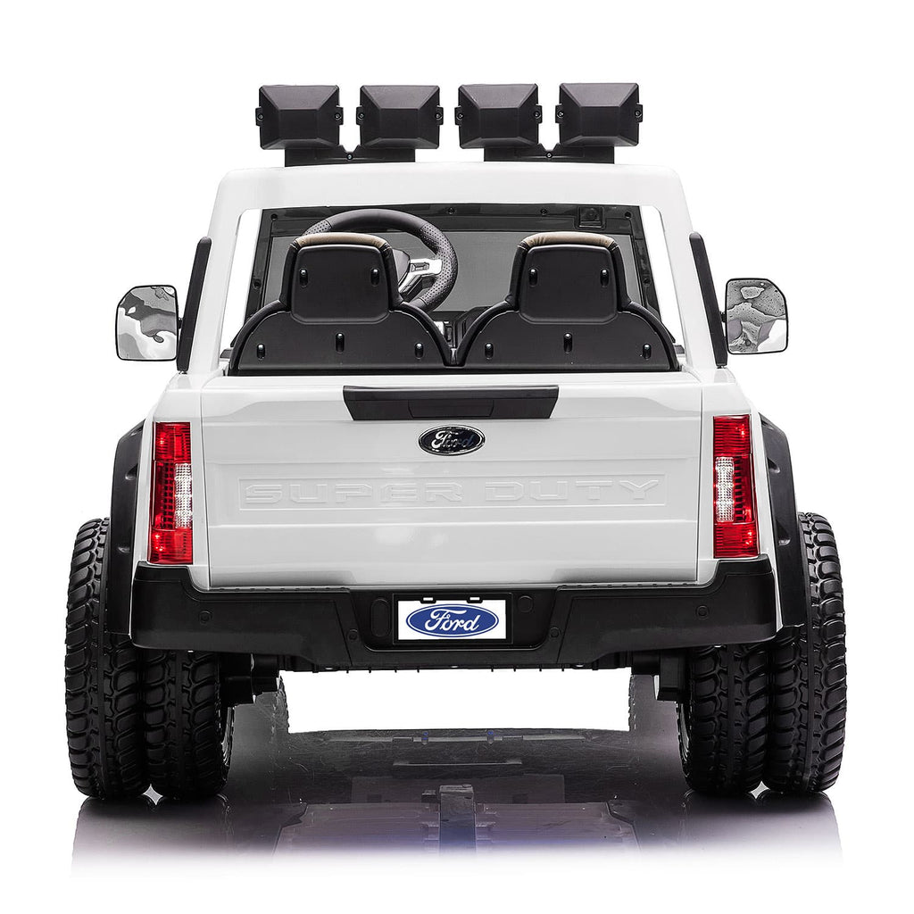 Ford F450 Custom Edition 24V Kids Ride-On Car Truck with R/C Parental Remote | White