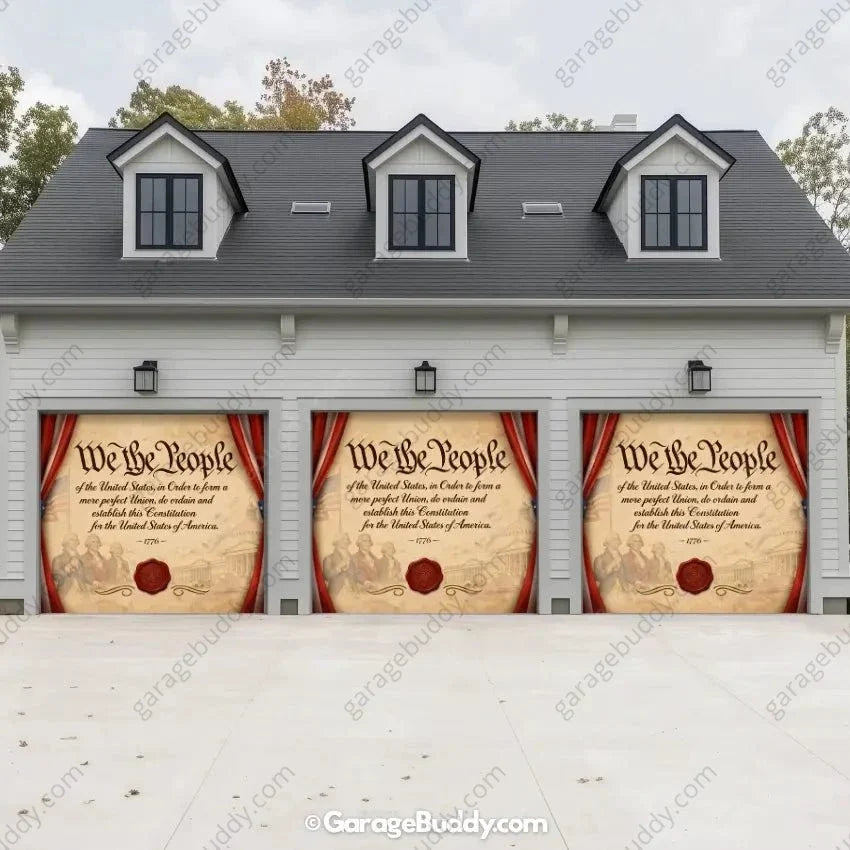 We the People | Patriotic Constitution Garage Door Cover