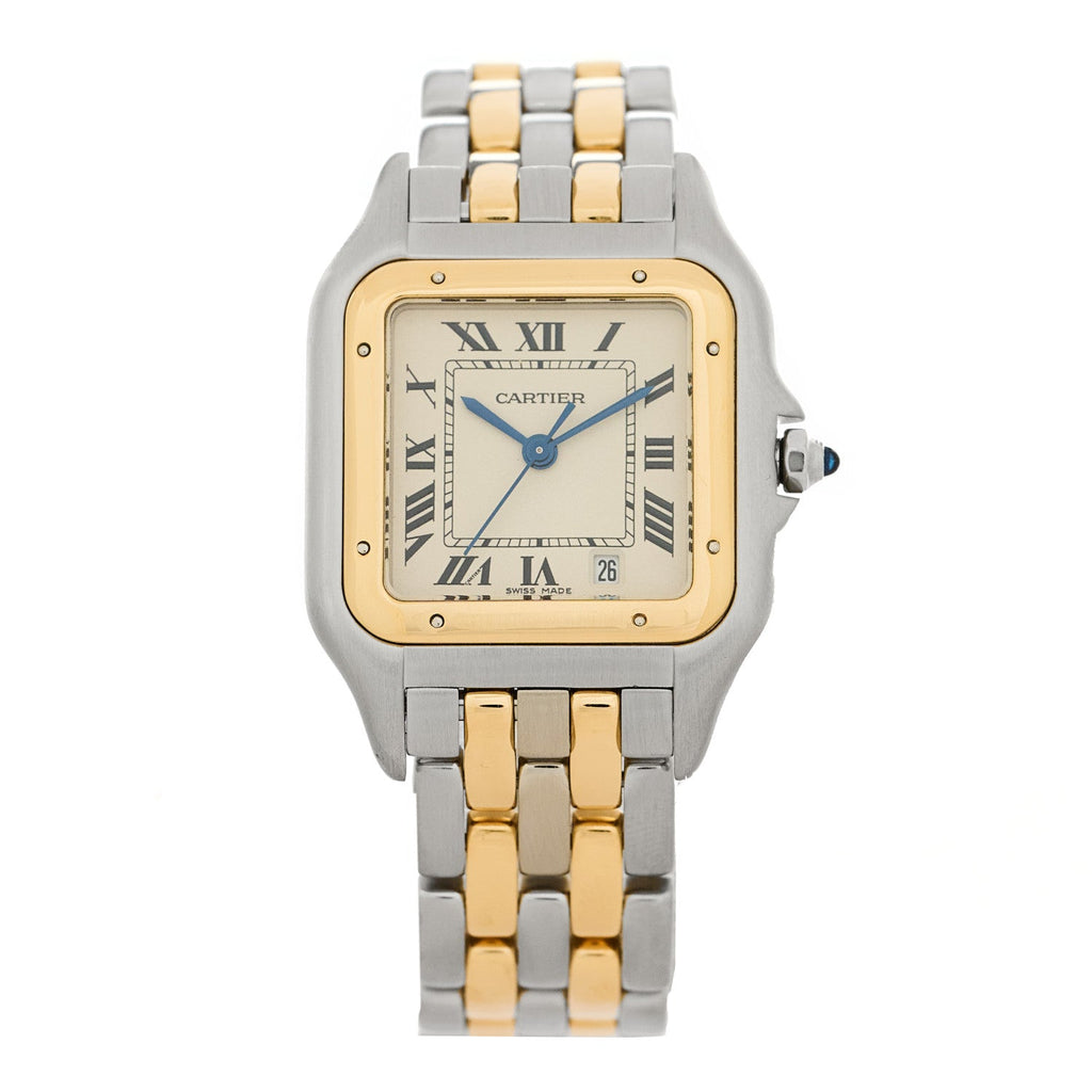 Stainless Steel 18K Yellow Gold 27mm Panthere Quartz Watch