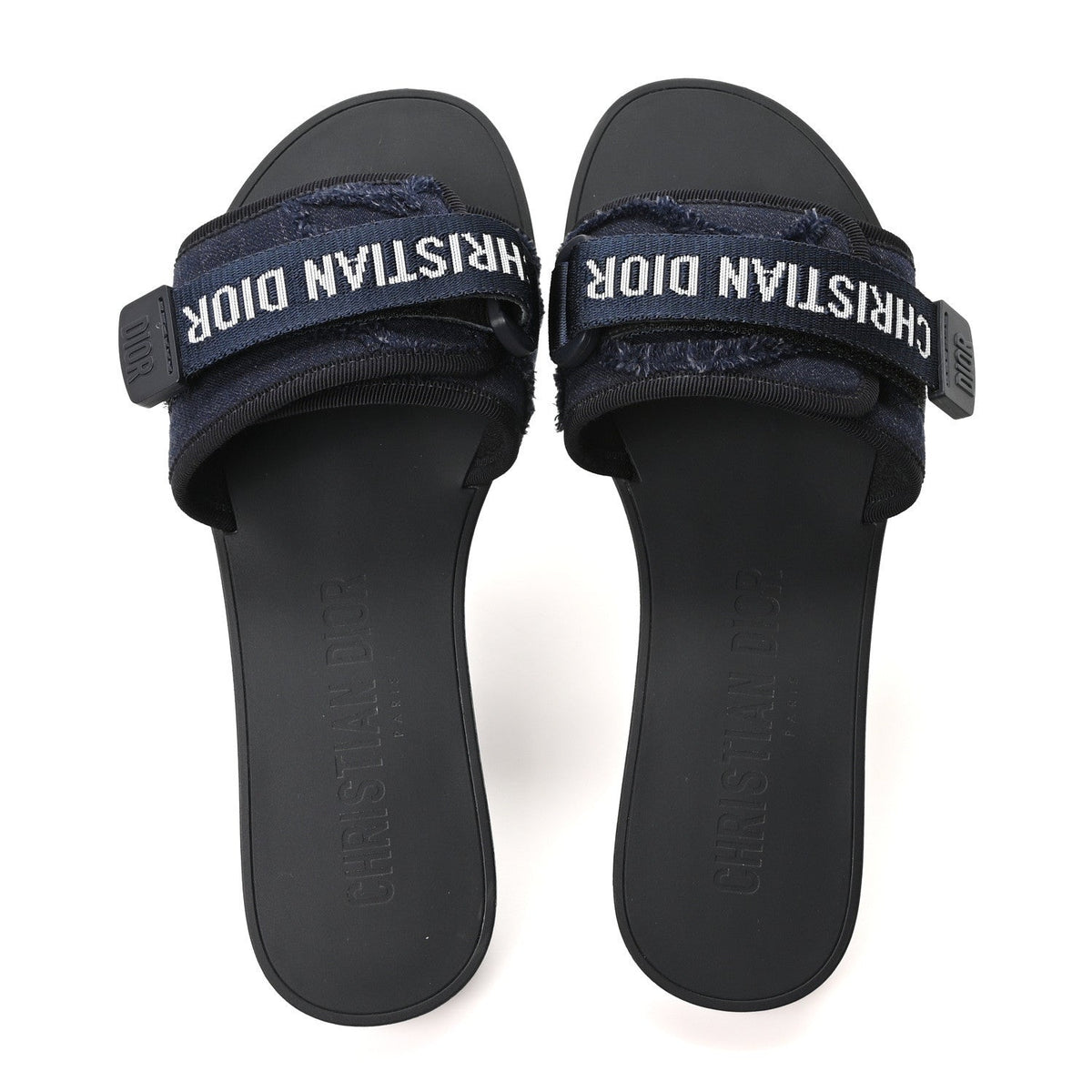 Technical Stretch Fabric Camouflage Dio(r)evolution Slide Sandals 38 Deep Blue