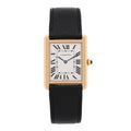 Stainless Steel 18K Yellow Gold Calfskin 27mm Tank Solo Quartz Watch