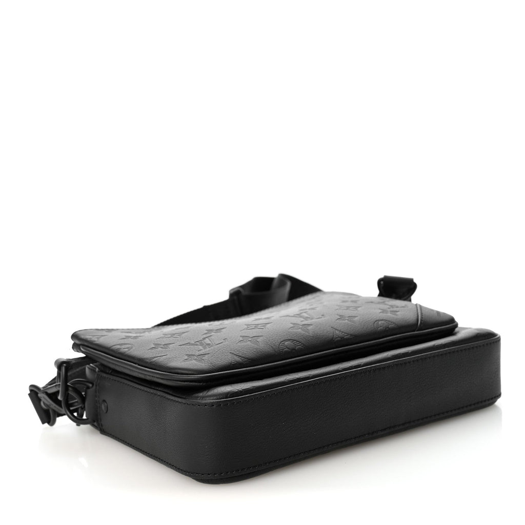 Calfskin Monogram Shadow Trio Messenger Black