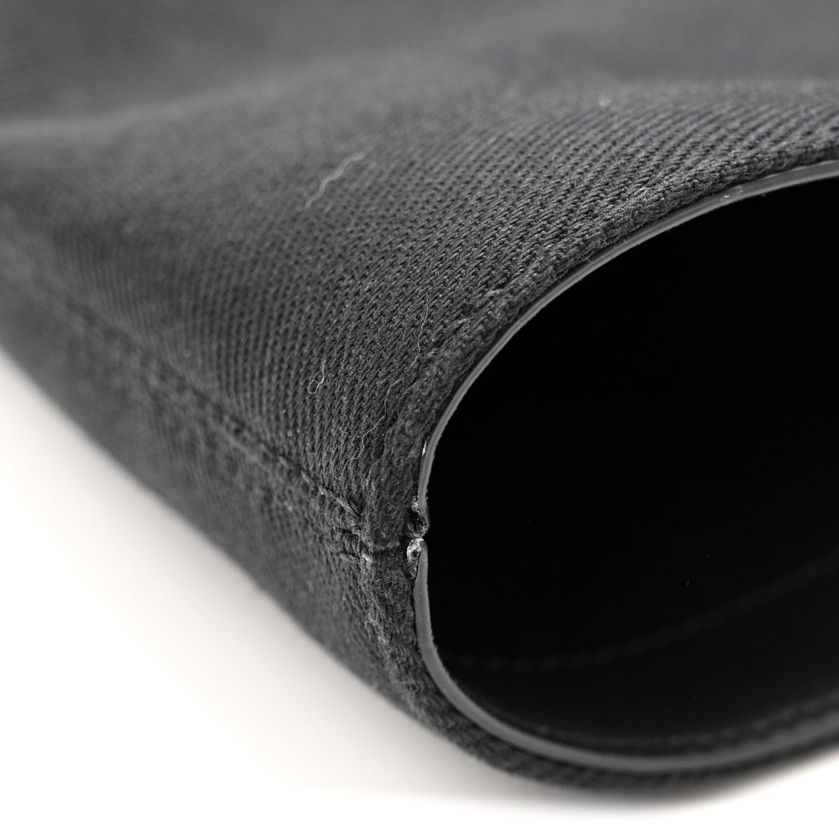 Canvas Calfskin T-Bar Shopping Bag Black