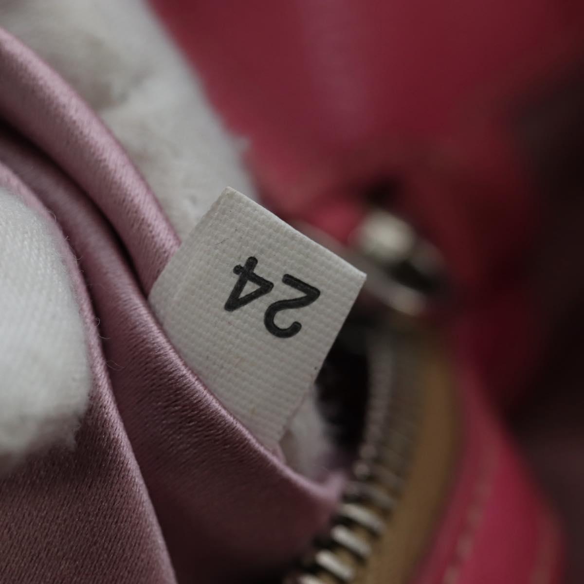 PRADA Shoulder Bag Raffia Beige Pink Silver Auth am12710V