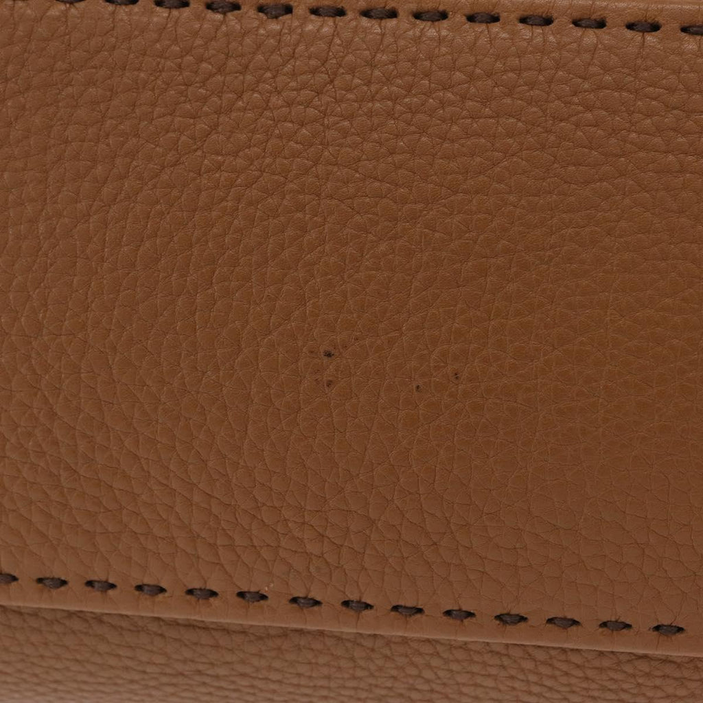 PRADA Shoulder Bag Leather Brown Silver Auth am12821V