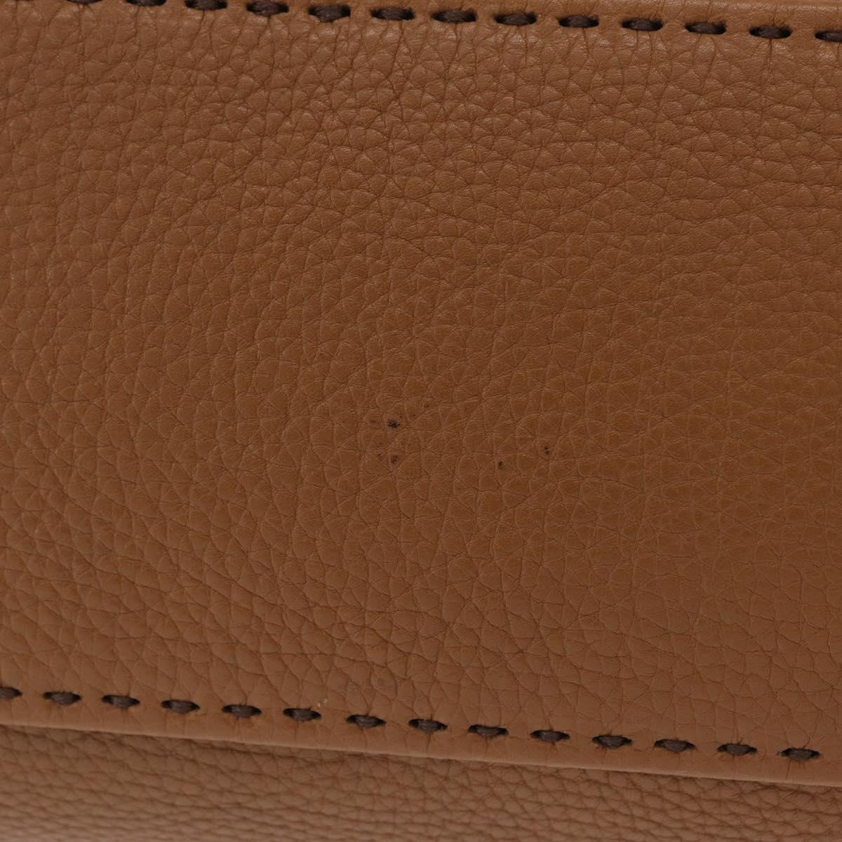 PRADA Shoulder Bag Leather Brown Silver Auth am12821V