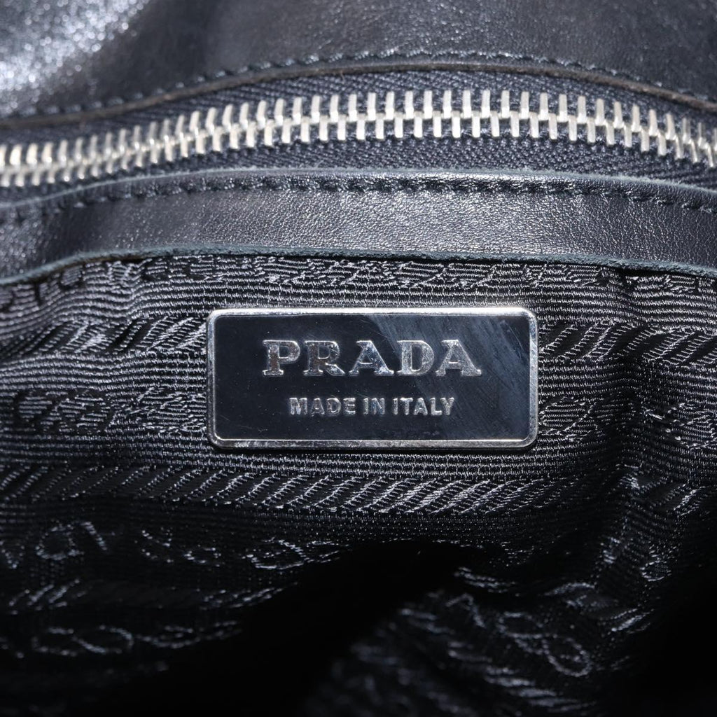 PRADA Tote Bag Nylon Black Silver BR1325 Auth am12835V