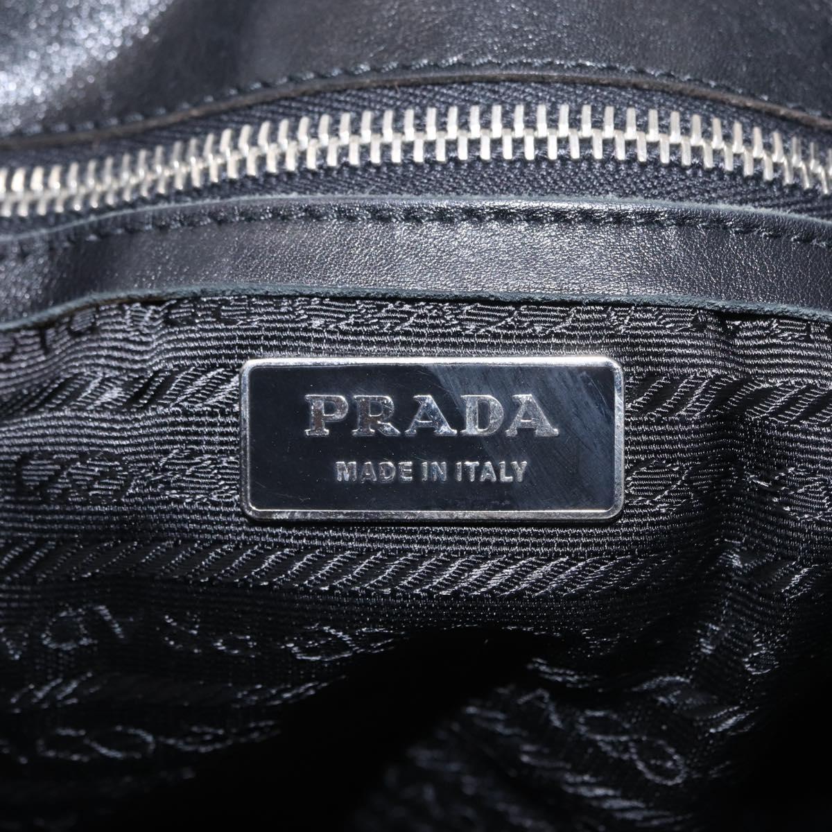 PRADA Tote Bag Nylon Black Silver BR1325 Auth am12835V
