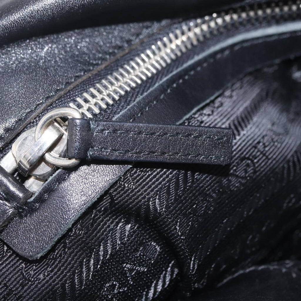 PRADA Tote Bag Nylon Black Silver BR1325 Auth am12835V