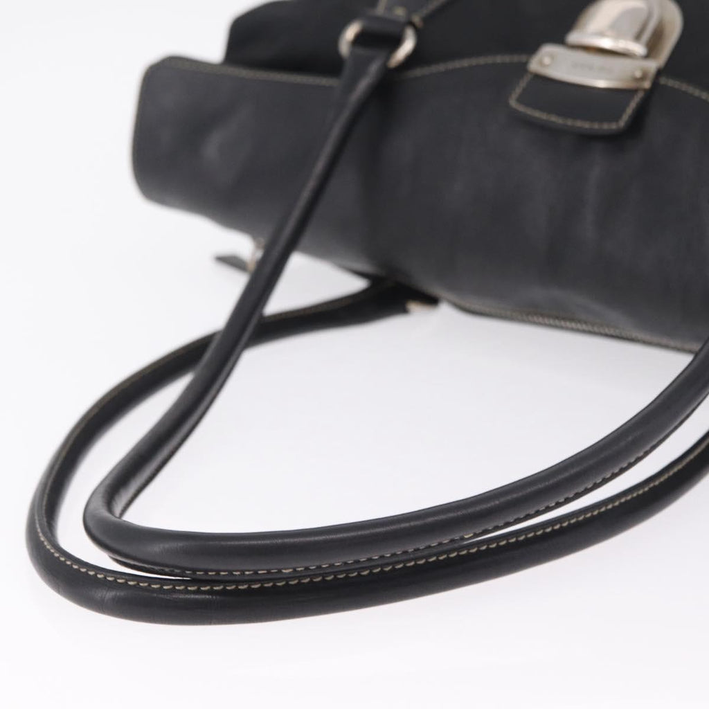 PRADA Tote Bag Nylon Black Silver BR1325 Auth am12835V