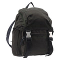 PRADA Backpack Nylon Khaki Silver Auth ar14290